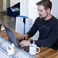 Setting up password on laptop computer