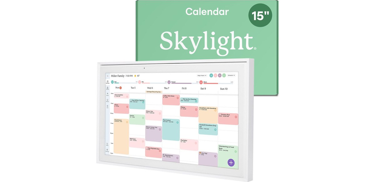 Skylight Calendar 15in Wall Planner Digital Calendar and Chore Chart