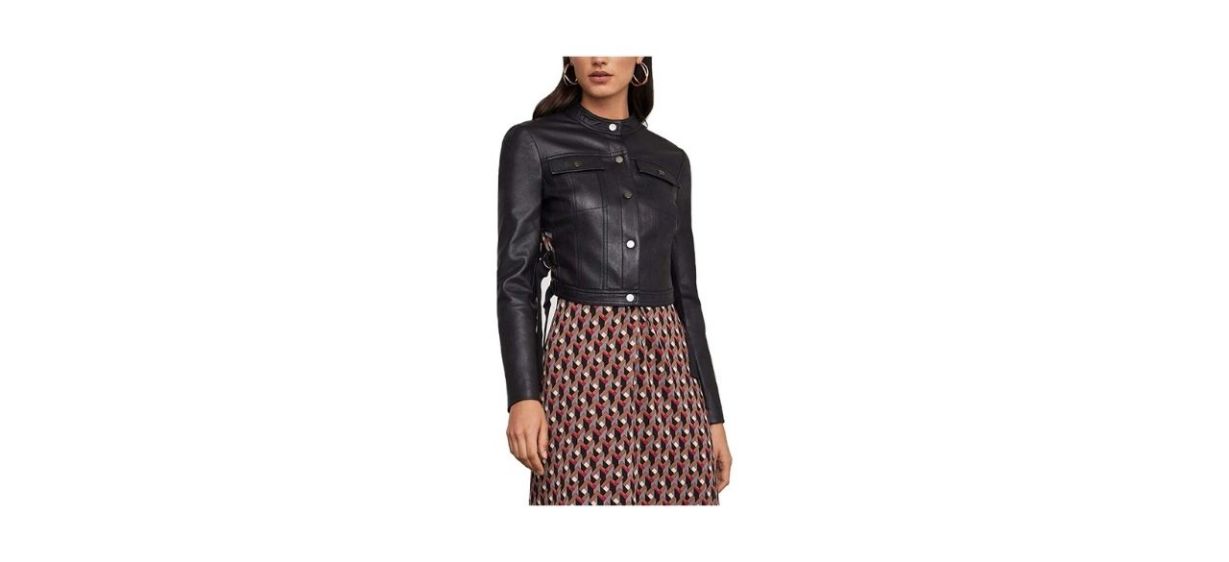 BCBGMAXAZRIA Women’s Faux Leather Moto Jacket