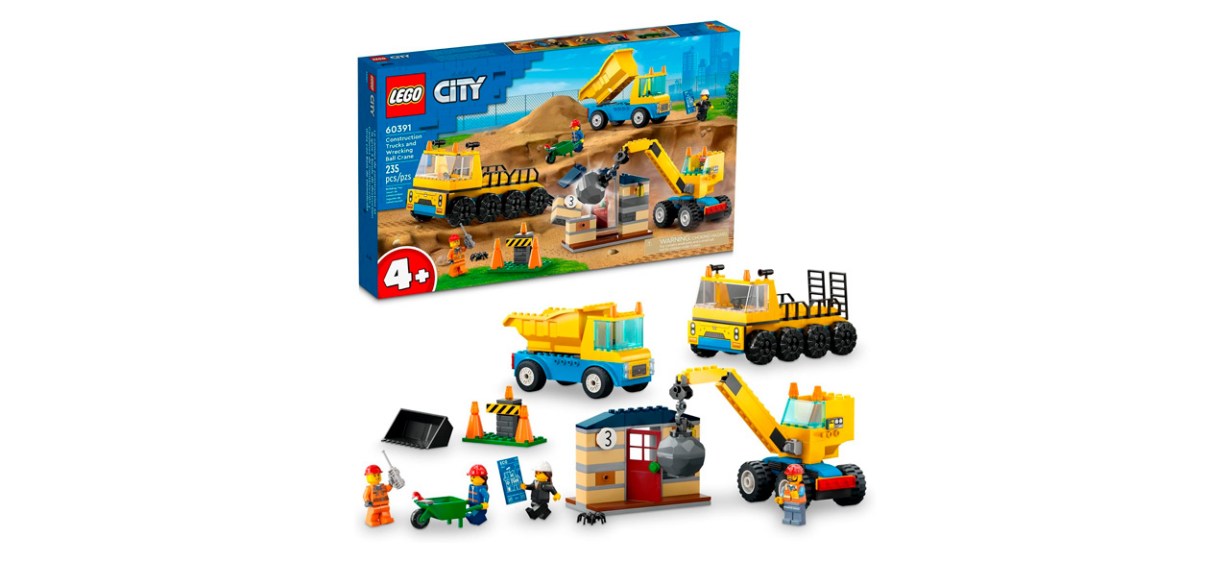 LEGO City Construction Trucks and Wrecking Ball Crane