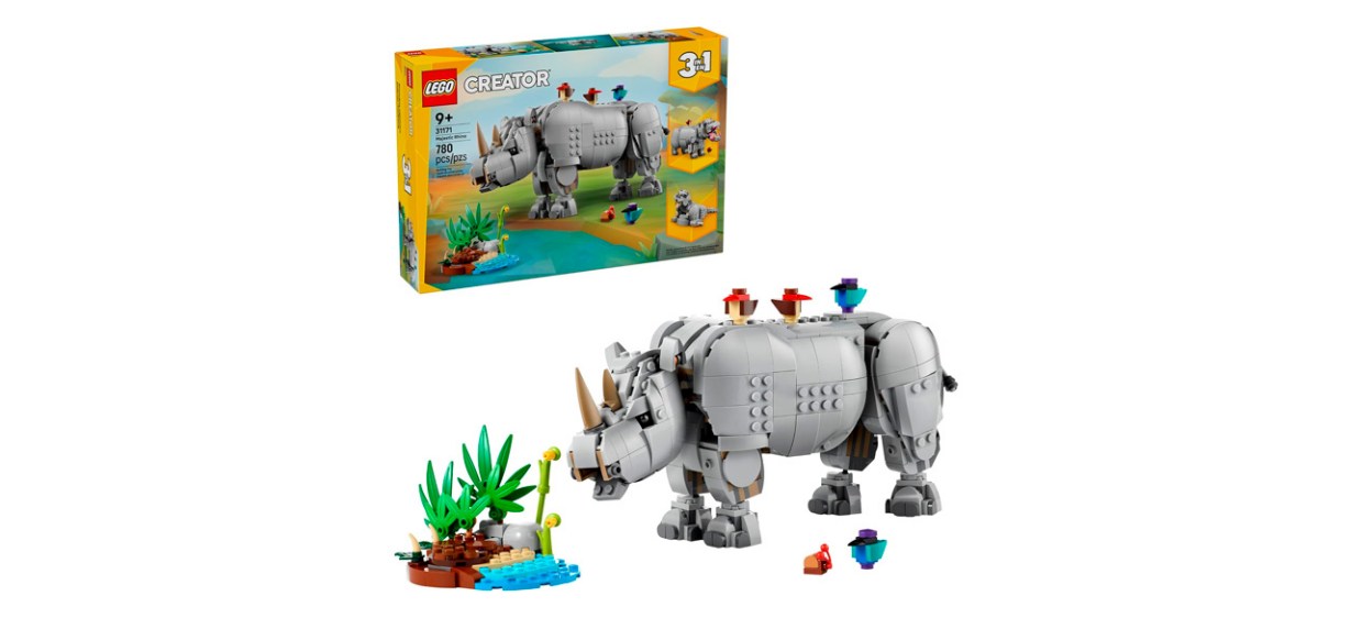 LEGO Creator 3 in 1 Wild Animals: Majestic Rhino with Birds