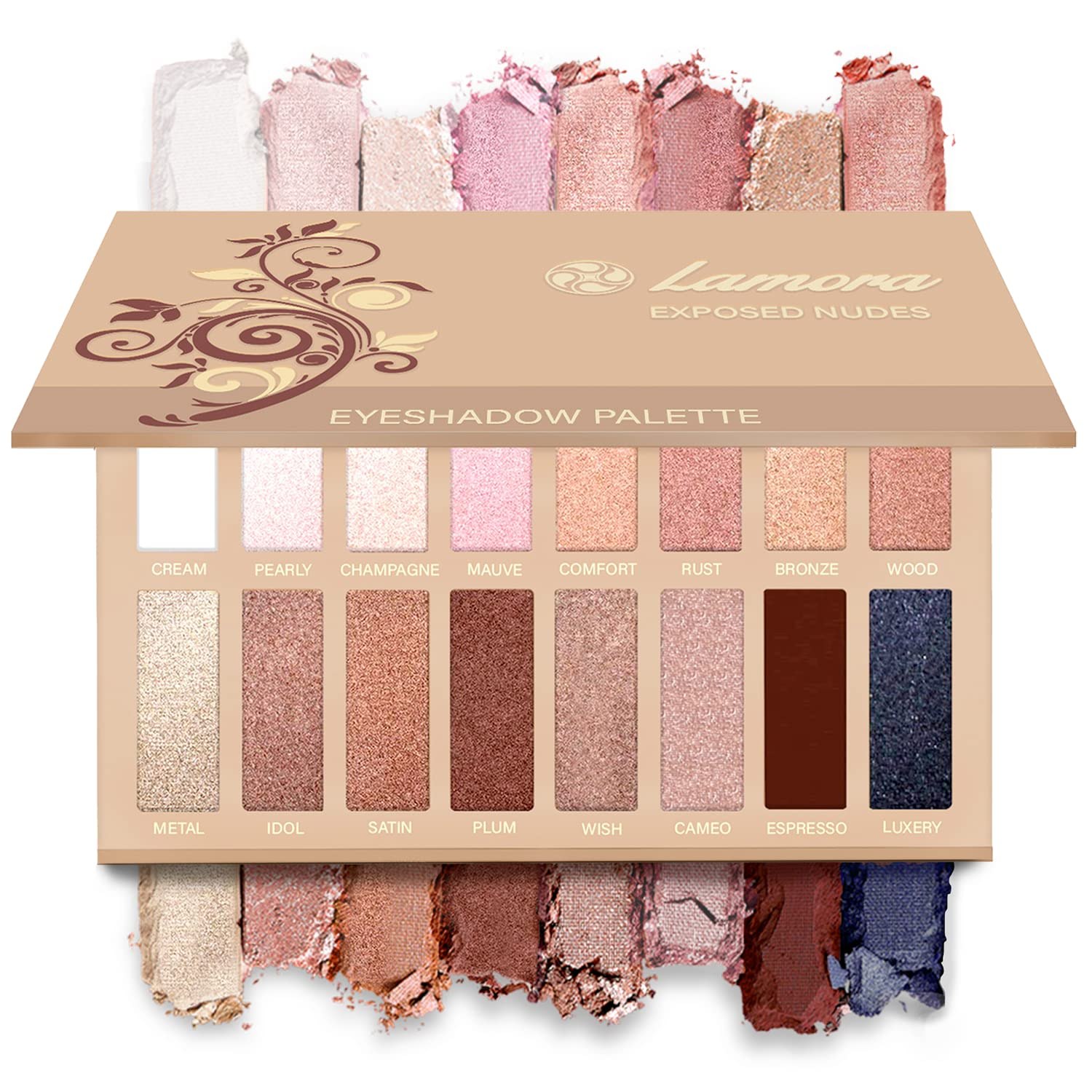 Lamora Best Pro Eyeshadow Palette Makeup in Nude Exposed