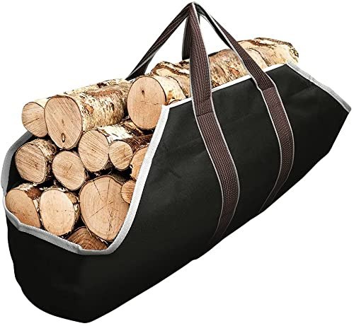 AMAGABELI GARDEN &amp; HOME Large Canvas Log Tote Bag