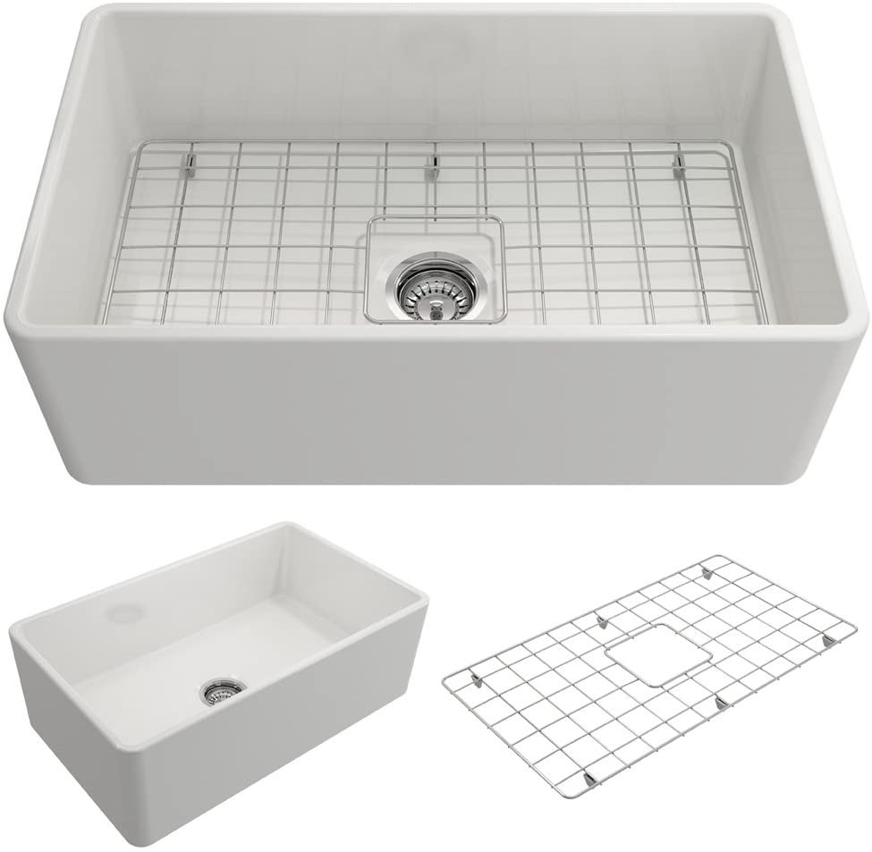 BOCCHI Classico Farmhouse Apron Front Fireclay 30&quot; Sink