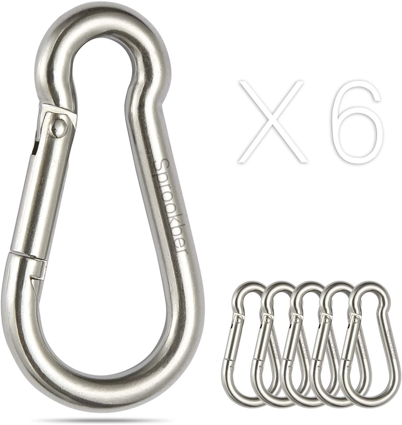 sprookber Stainless Steel Snap Hook Carabiners